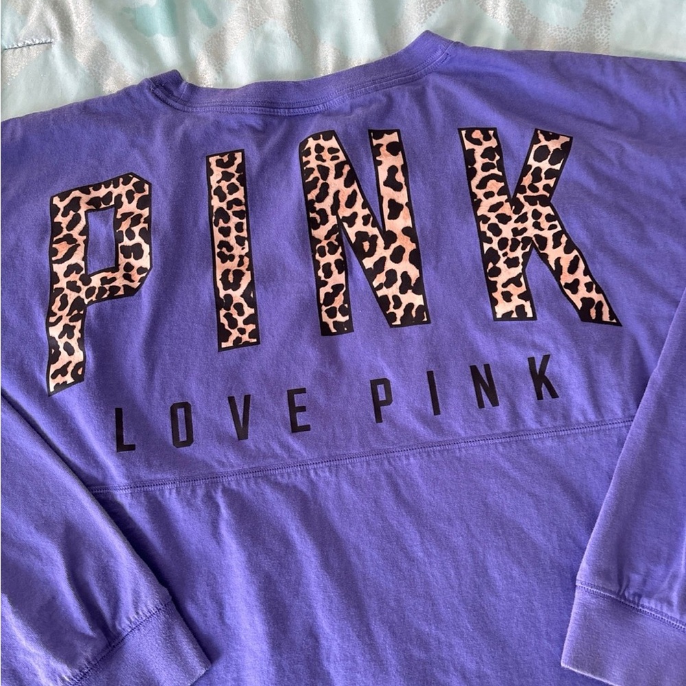 Victoria’s Secret pink leopard varsity crew